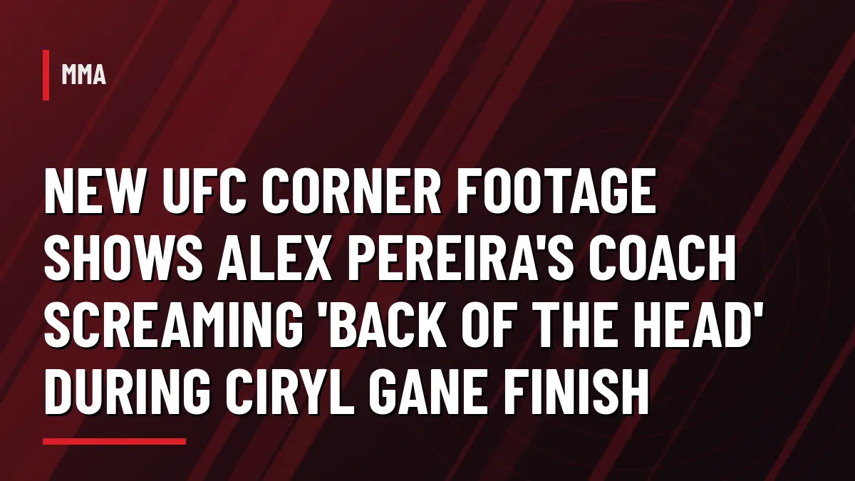 Graphic for Alex Pereira's coach Plinio Cruz protesting back-of-the-head strikes in Ciryl Gane fight footage