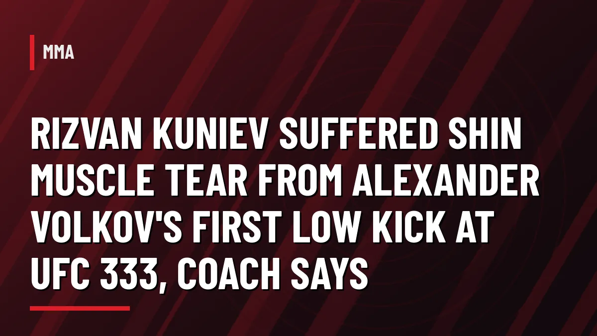 Graphic for Rizvan Kuniev's shin injury from Alexander Volkov's low kick at UFC 333