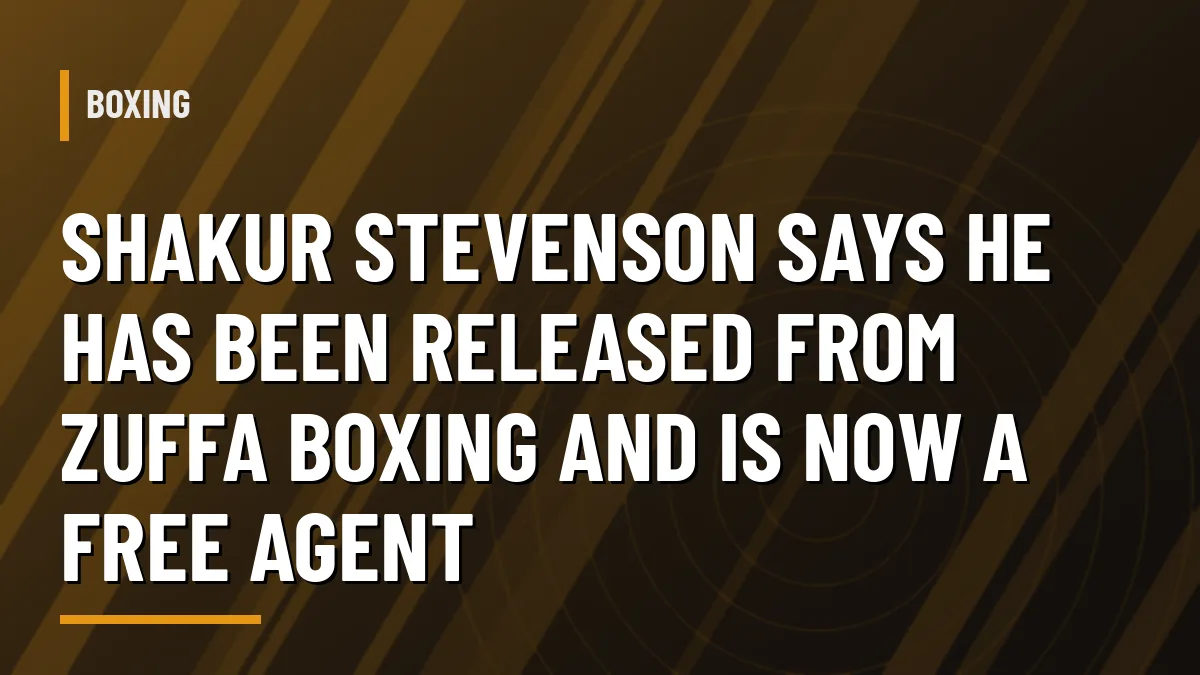 Graphic for Shakur Stevenson leaving Zuffa Boxing and becoming a free agent